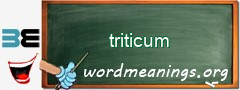 WordMeaning blackboard for triticum